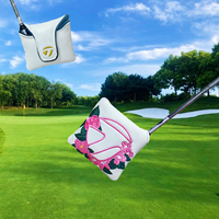 Housse de tête de club de golf style Masters en cuir PU de haute qualité à motif floral pour Driver, Fairway, Hybride, Putter – Vente en gros