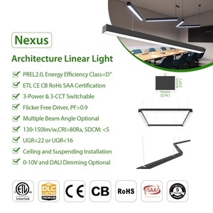 4ft 1200 mét LED ánh sáng tuyến tính bề mặt màu đen có thể kết nối Mặt dây chuyền tuyến tính LED ánh sáng cho cửa hàng văn phòng - Product Image 2