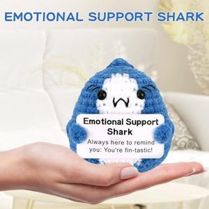 Muñecos de Ganchillo de Tiburón Positivo, Regalos de Apoyo Emocional, Divertidos Tiburones Tejidos Azules para Animar el Espíritu, Decoraciones para Aniversarios y Cumpleaños - Product Image 5