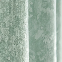 Rideaux occultants jacquard fleuris style Monet Downton Abbey, vert sauge, plissés à la française, pour salon, vente en gros au mètre