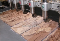 Prix d'usine ACCTEK CNC ROUTER 1325 pour le travail du bois, trois têtes pneumatiques, 4*8 5*10 pieds, routeur CNC pour portes en bois et meubles