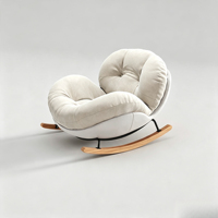 Fauteuil à bascule en cuir couleur crème style nuage avec fonction inclinable pour chambre, salon, relaxation à domicile, pour femme, individuel