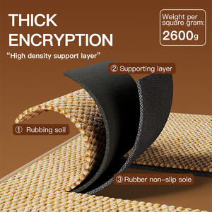 Nouveau paillasson d'entrée transfrontalier pour usage domestique, antidérapant, résistant à l'usure, personnalisable, couleur unie, rectangulaire, en matériaux mélangés - Product Image 5