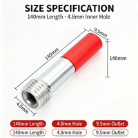 Buse de sablage Venturi à simple entrée d'air de 140 mm, trou intérieur en carbure de tungstène de 4,8 mm, ultra-précision, longue durée de vie, pneumatique