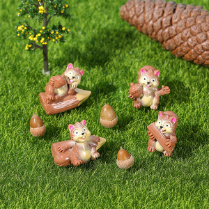 ตุ๊กตากระรอกเรซิ่นน่ารัก ของตกแต่งสวนจิ๋ว ของตกแต่งบ้าน ชุดงานฝีมือศิลปะ - Product Image 2