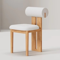 Chaise de salle à manger VL en bois massif, robuste, moderne, légère et luxueuse, avec dossier souple pour salons