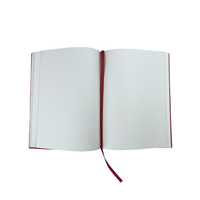 Carnet personnalisé en cuir PU avec ruban rouge, reliure papillon à ouverture plate, couverture souple de couleur personnalisée
