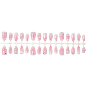 30 <span class=keywords><strong>Uñas</strong></span> Postizas <span class=keywords><strong>Color</strong></span> <span class=keywords><strong>Rosa</strong></span> Aurora, <span class=keywords><strong>Uñas</strong></span> Acrílicas <span class=keywords><strong>con</strong></span> <span class=keywords><strong>Flores</strong></span> Blancas 3D, Perlas y Diamantes de Imitación, <span class=keywords><strong>Uñas</strong></span> Postizas Almendradas <span class=keywords><strong>con</strong></span> Degradado Brillante para Mujer, Uso Diario - Product Image 4