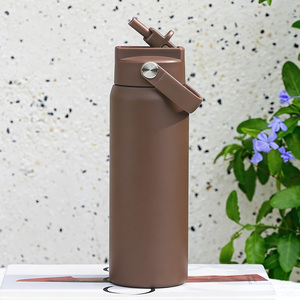Termo Profesional de Acero Inoxidable con Recubrimiento en Polvo de 24 oz, Termo de Viaje Aislado al Vacío para una Sola Mano, para Aventuras - Product Image 1