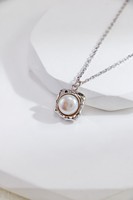 Collier pendentif sculptural carré en perle d'or fondue biologique, en argent sterling 925, avec chaîne solitaire en métal liquide, bijoux en gros