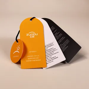 Etiqueta colgante de ropa de papel con logotipo de nombre de impresión, accesorios de diseño de lujo personalizados, etiquetas colgantes, guía de instrucciones de impresión con etiqueta de cuerda