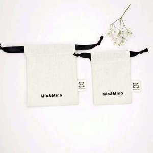 Bolsa de Regalo con Cordón Personalizada con Logotipo, Bolsa de Tela de Algodón y Lino, Bolsa de Regalo con Cordón, Bolsa de Algodón, Bolsa Pequeña para Joyería - Product Image 3