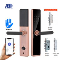 Cerradura Inteligente para Puerta de Madera de Hotel con Reconocimiento de Huellas Dactilares, Almacenamiento en la Nube, Color Rojo Antiguo, Impermeable, Más Vendida de AIEN