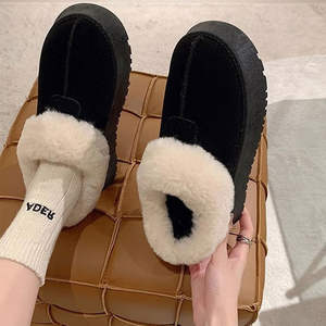Uggs populaires pour l'automne et l'hiver, pantoufles en coton peluche pour hommes et femmes, pantoufles chaudes pour la maison avec fourrure - Product Image 1