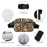 3d Full Design Hawaii Life Puakenikeni Leopard Print Vintage Waist Belt Zipper Bags Fanny Pack Men Ladies Crossbody Chest Bag
