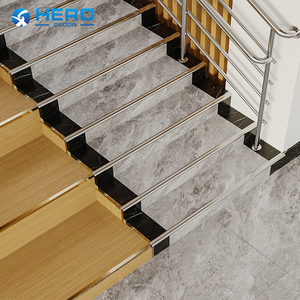 Perfil de aluminio en forma de J antideslizante, impermeable, de diseño tradicional, para bordes de escalones, molduras metálicas Hero para el hogar - Product Image 5