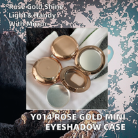 Y014 Mini Boîtier de Fard à Paupières de Luxe Or Rose, Emballage Cosmétique Vide, Contenant de Blush, Boîte Compacte à Poudre avec Miroir, Boîtes en Plastique de Qualité