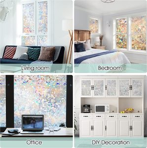 Vinyl tự dính cách nhiệt Sticker tĩnh trang trí kính màu riêng tư phim cầu vồng cửa sổ <span class=keywords><strong>clings</strong></span> 3D dEc - Product Image 6