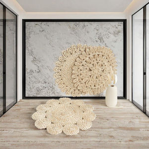 Sets de table ronds tressés en jute, paille et feuilles de maïs, faits à la main, résistants à la chaleur, couleur et taille personnalisables - Product Image 3