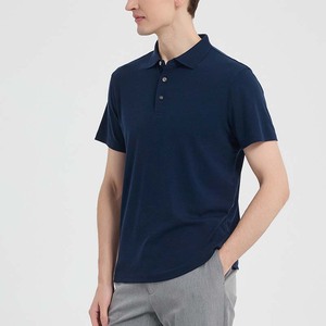 Camisetas Polo para Hombre Yiyi de 220g, Tejido Mezclado de Lana y Lyocell, Cuello Windsor sin Costuras con Prensado en Caliente, Absorbente de Humedad, Manga Corta - Product Image 2