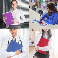 Carpeta perforadora de 3 agujeros de plástico impermeable personalizada, ranura para tarjeta de visita de PVC para Carpeta de documentos de papel de tamaño carta con dos bolsillos