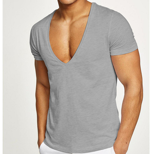 <span class=keywords><strong>T</strong></span>-<span class=keywords><strong>shirt</strong></span> di Design all'ingrosso alla moda con <span class=keywords><strong>scollo</strong></span> a <span class=keywords><strong>v</strong></span> magliette da uomo personalizzate - Product Image 2