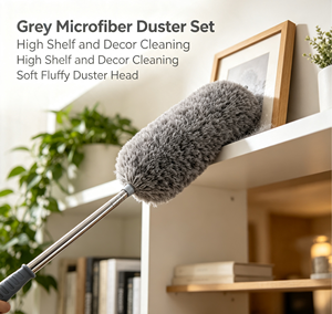 Microfiber Multi-Functional Furniture <b>Cleaning</b> <b>Duster</b> Set Flexible Adjustable Telescopic Handle Replaceable Head for Household - Product Image 4