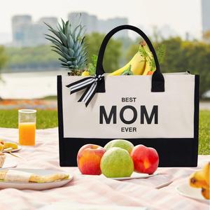 Hot Sale Personalized Letter Women Tote <b>Bag</b> Gift Cotton Shopping Thick Canvas Custom Tote Beach <b>Bag</b> - Product Image 3