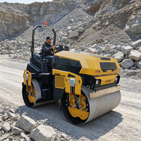 Compacteur routier hydraulique à double tambour de 5 tonnes avec moteur diesel, mini-rouleau compresseur autoporté pour asphalte