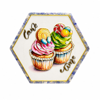 Sous-verre hexagonal personnalisé avec logo, impression 3D sur céramique, cadeau promotionnel, sous-verre pour tasse à thé ou à café
