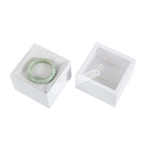 Boîte-cadeau de luxe personnalisée avec couvercle et base pour bracelet avec fenêtre transparente en PVC et insert en mousse de velours pour emballage de bijoux - Product Image 3