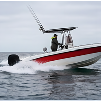 Bateau de pêche à coque blanche Chaser 430 4,3 m en fibre de verre FRP, bateau côtier avec feux de navigation LED et bac à appâts