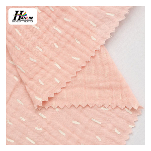 100% <span class=keywords><strong>coton</strong></span> Double couche <span class=keywords><strong>gaze</strong></span> crêpe tissu classique petit <span class=keywords><strong>coeur</strong></span> imprimé brocart pour chemises robes jupes - Product Image 5