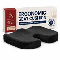 Coussin de siège en mousse à mémoire de forme pour soulager les douleurs dorsales, antidérapant, orthopédique, soutien du coccyx, ergonomique, pour chaise de bureau