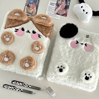 A6 Ringbuch Fotokartenhalter Kpop Idol Fotoalbum Kawaii Plüsch PVC-Einband Schüler Schulheft Schreibwaren