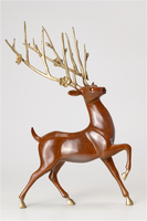 Retour d'un gros animal sculpture tridimensionnelle bureau ouverture cadeau lion en cuivre pur