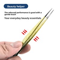 Pinset Bulu Mata Logam Anti-Statis Warna Gradasi Profesional, Alat Pembuat Kipas Volume Akurasi Tinggi untuk Salon Kecantikan