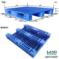 Palette en plastique HDPE bleue de neuf pieds pour entrepôt, industrie, stockage, logistique, palette en plastique robuste à vendre