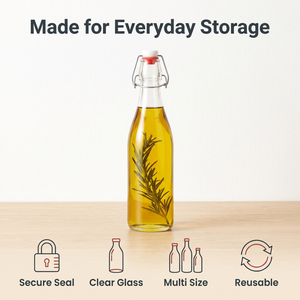Bouteille vide en verre de 500 ml pour huile d'olive, vinaigre et sauces, emballage de condiments, avec <span class=keywords><strong>bouchon</strong></span> à bascule en <span class=keywords><strong>caoutchouc</strong></span> gravé pour soja - Product Image 1