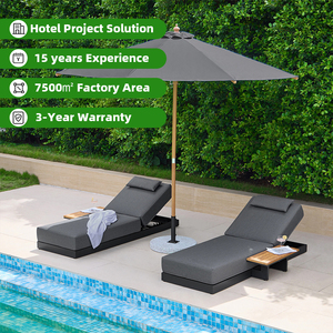 Tumbona Moderna de Aluminio para Exteriores <span class=keywords><strong>con</strong></span> Cojines Resistentes a los Rayos UV para Uso <span class=keywords><strong>en</strong></span> Hoteles, Piscinas y Playas - Product Image 1