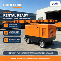 Compresseur d'air remorquable - Compresseur d'air à vis diesel portable pour les opérations de flotte de location - Utilisation de location pour plusieurs projets
