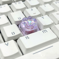 Capuchon de clavier en résine à paillettes, fait à la main, avec des paillettes colorées, translucide, lumineux, personnalisé, artisanal, pour clavier mécanique MX
