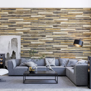 Panel de pared 3D de madera para sala de estar, panel de pared interior, diseño de paneles de pared estriados sólidos de madera 3D - Product Image 5