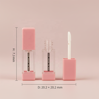 Vente en gros de tubes à gloss carrés transparents en plastique vides avec applicateur