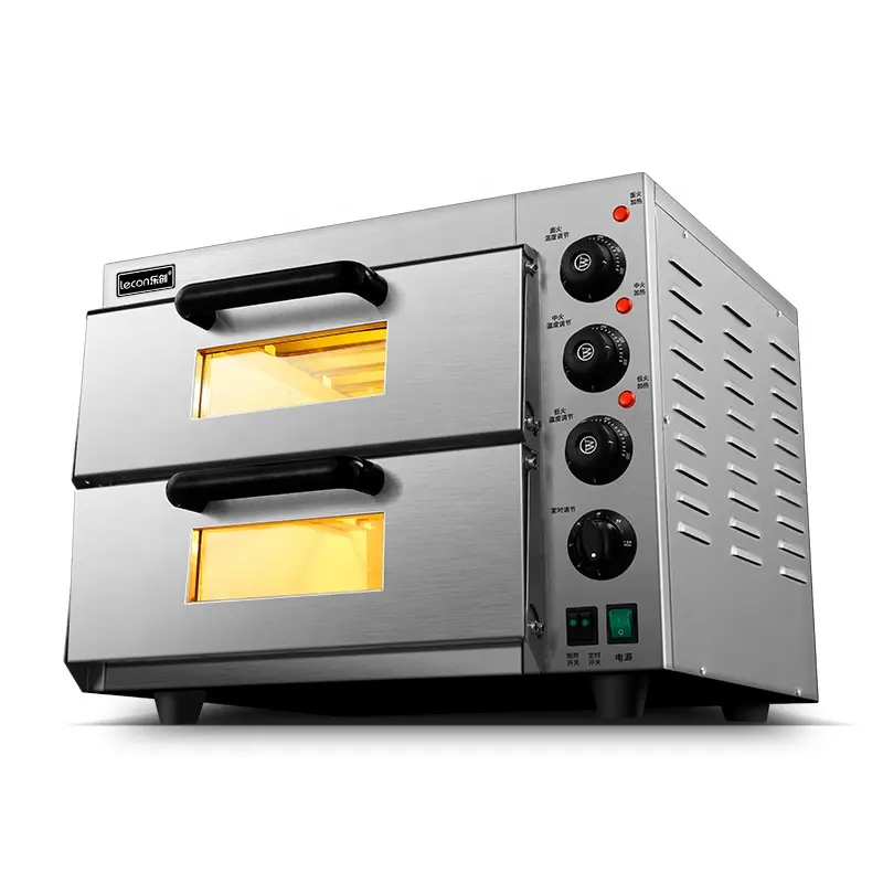 Lecon Commerciële Huishouden Steen Base Dubbeldeks Elektrische Pizza Oven