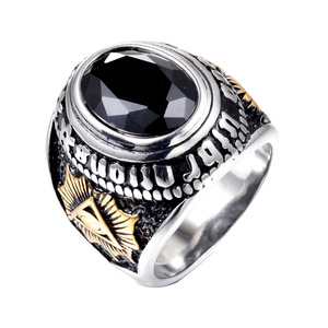 Vintage argento antico oro 2 tono sfaccettato pietra di grandi dimensioni cupola uomini anello - Product Image 1