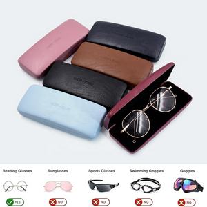 תיק עור אופנתי משקפיים מעור עם לוגו מתכת מותאם אישית משקפיים אופנתיים - Product Image 2