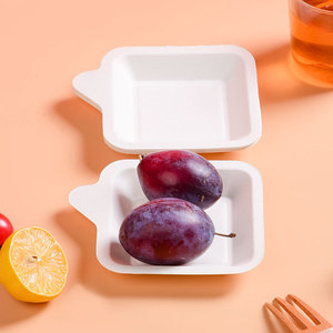 Assiettes carrées jetables en pulpe de canne à sucre, biodégradables, imperméables, résistantes à l'huile, pour fêtes, lot de 5 - Product Image 1