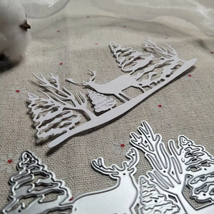 Joyeux noël décoration métal matrices de découpe pin fauve moules Scrapbook <span class=keywords><strong>Album</strong></span> artisanat cartes pochoir modèle - Product Image 3