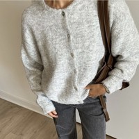 Cardigan en tricot doux décontracté pour femmes, automne-hiver, nouveau style, manches longues, pull tendance, vêtement de dessus, fabricant